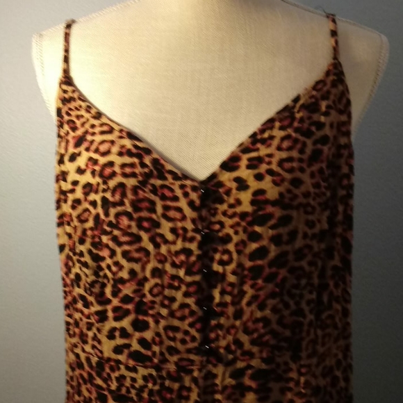Leopard print thin strap jumpsuit - Picture 3 of 6